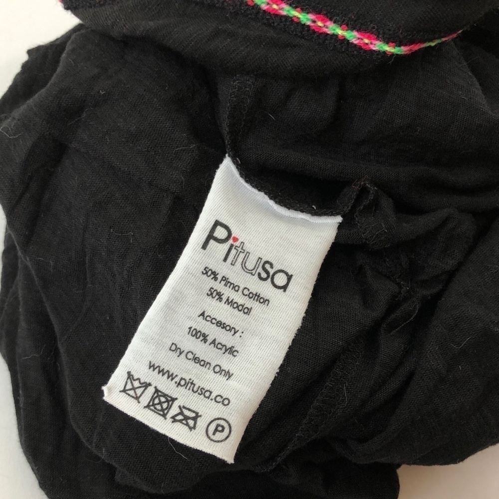 Pitusa Inca pima Campesino black minidress coverup beach swim medium - Picture 12 of 14